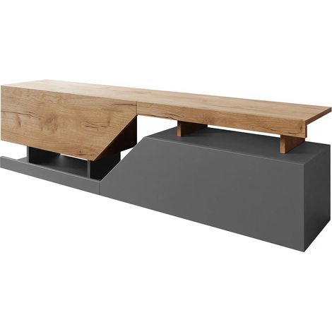 TV-Möbel Ceelias - 160 x 46 x 35 cm - Grau/Braun (1/4)