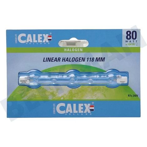 Calex 509118 Ampoule Halogene R7S 80W 230V 2800K Longueur : 118mm