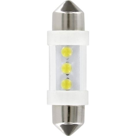 12V Led Series - 3 Led - (C5W) - 10x35 mm - SV8,5-8 - 2 pz - D/Blister - Blu (1/5)