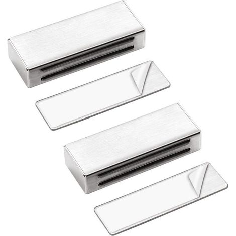 Starker, selbstklebender Schranktürmagnet, 2er-Pack magnetische Türriegel, keine Schrauben, kein Bohren erforderlich für Küchenschränke (1/4)