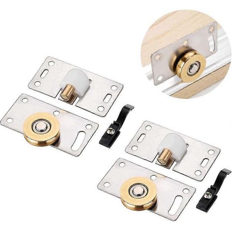 Lot de 2 roulettes pour porte coulissante, diamètre adapté aux meubles, portes coulissantes, placards et fenêtres. (1/5)