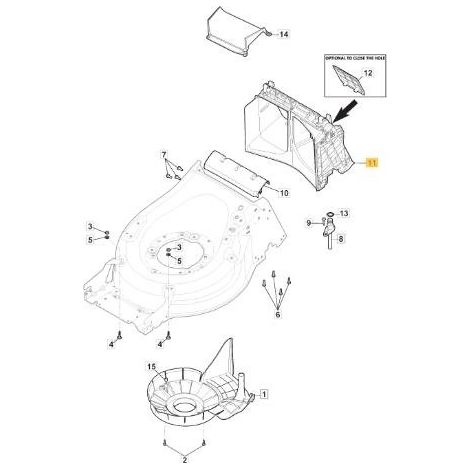 CONVOGLIATORE POSTERIORE ALL.VGA x MP2Roller 50/55 ORIGINALE STIGA - 381004826/0