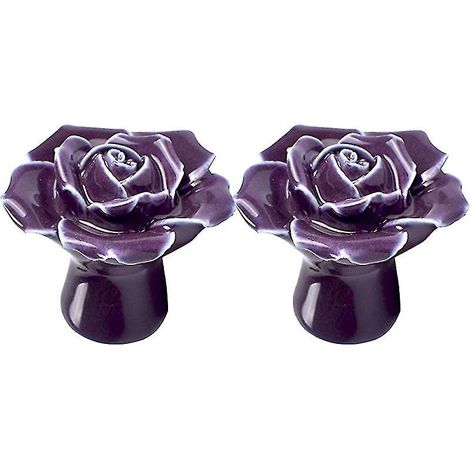 2 boutons de porte en forme de rose (1/3)