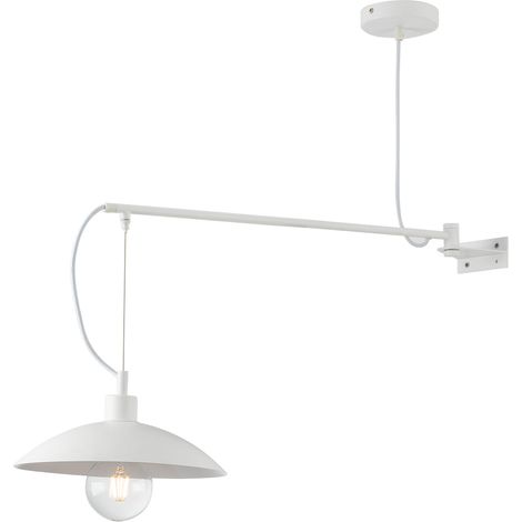 Applique in metallo con luce sospesa stile industriale Eldorado - Bianco