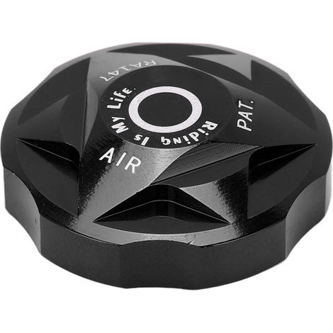 Cache de chambre à air de fourche avant, bouchon de valve de suspension en alliage d'aluminium pour VTT, noir (1/5)