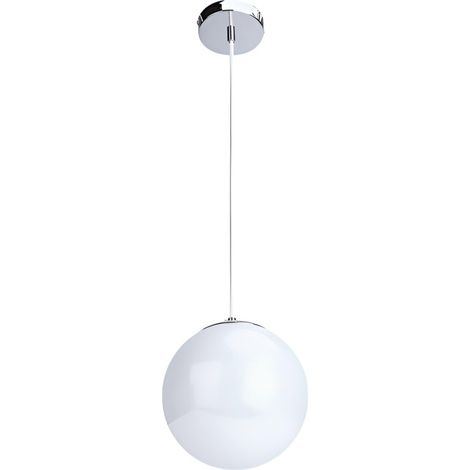 Suspension sphérique en acrylique blanc, culot E27, style minimaliste moderne (ampoule non incluse) (1/3)