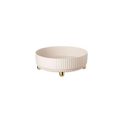 Drehbarer Gewürzständer mit Lazy Susan-Funktion, dekoratives Tablett im Landhausstil für Küche, Schränke, Speisekammer, Badezimmer und Esstisch - Crezuo
