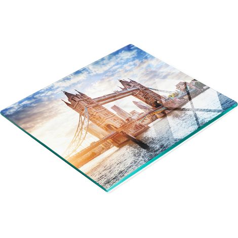 Tabla de cortar de cristal para cocina con gráfico del Tower Bridge de Londres, 60x52 cm. (1/5)