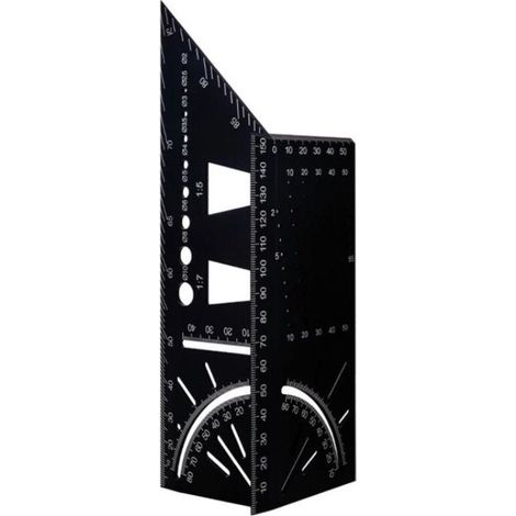 Équerre Menuisier 3D, Angle Règle Alliage d'Aluminium 45 90 Degrés d'Onglet Travail du Bois Règle de Mesure Poutres Tubes Tridimensionnel pour Décorative (1/4)