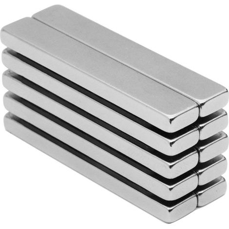 Aimant En Bloc Néodyme - 60 x 10 x 4 mm - Grade N48 - Pour Projets DIY Et Fixation Sur Surface Métallique - Lot De 10 (1/5)