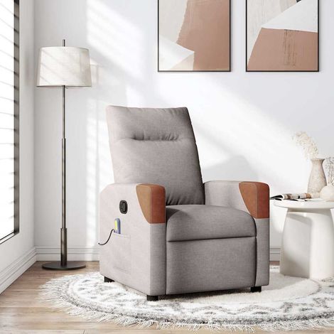 Massagesessel Taupe Stoff