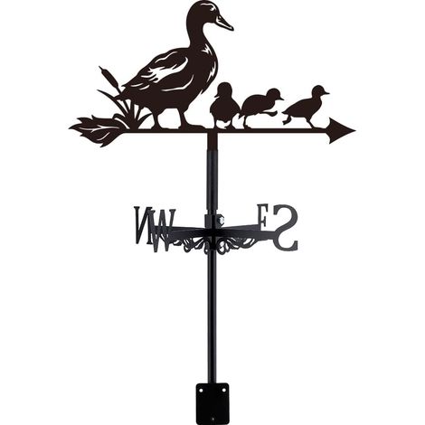 Outdoor Garden Weather Vane Duck Weathervanes Roof Weathervanes for Garden Farm Decorative Outdoor Measuring Tool Metal Wind Vane Outdoor Decoration (1/5)