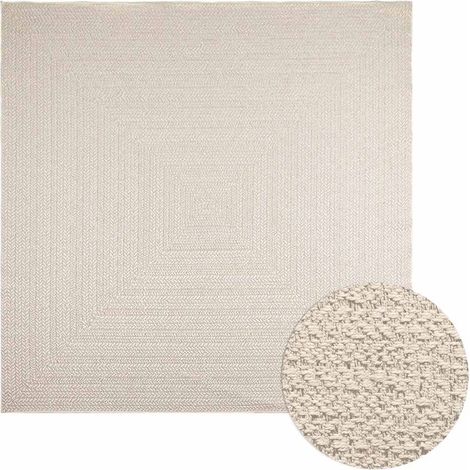 Teppich ZIZUR Creme 240x240 cm Jute-Optik Indoor und Outdoor
