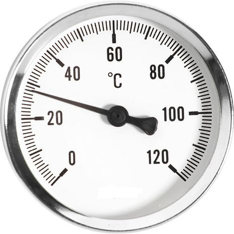 Thermometer 1/2" Eingang hinten, 63 mm, 0–120 °C