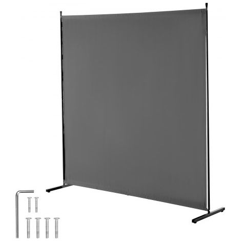 Biombo Separador de Ambientes de 1810 x 1815 x 500 mm, Panel Separador de Ambientes de un solo Panel Mampara de Privacidad para Interiores, Separador de Ambientes para Oficina, Dormitorio, Gris (1/5)