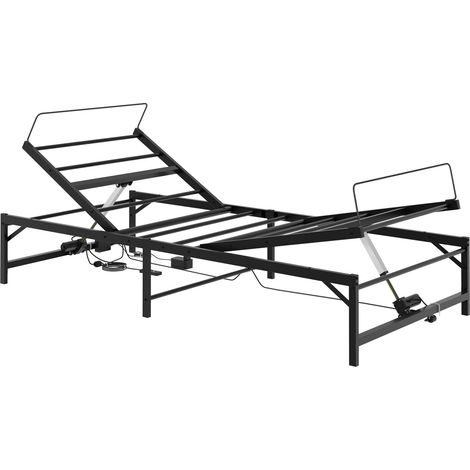 Electric Adjustable Bed Frame Black 100 x 190 cm Steel vidaXL (1/5)