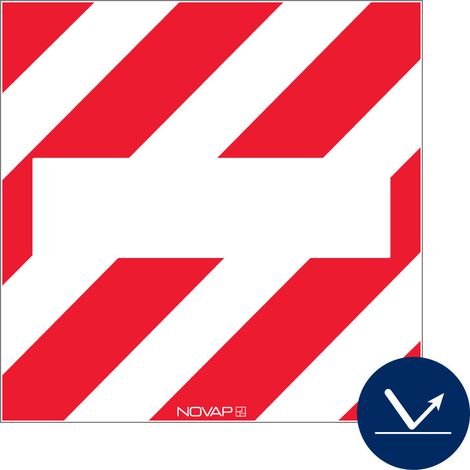 Panneau de signalisation + Zone neutre hachuré rouge/blanc sans œillet - Rétroréfléchissant Classe 1 - 480x480mm - 3341065 (1/2)