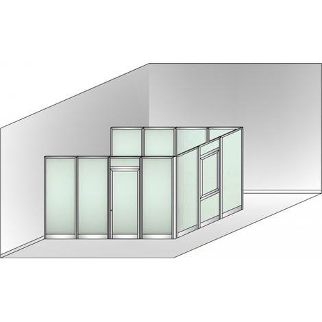 Box Modulare 3 Lati in Alluminio e Vetro Satinato - 4x3 m Colore Verde Mix - ITALFROM� (1/4)