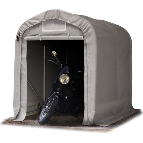 1,6x2,4 m garage, abri, PVC 800N, H. 1,7m, gris (1/5)