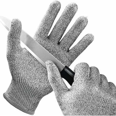 BUNTHAUS Gants Résistants Aux Coupures,1 Paires,Gants De Sécurité pour La Protection des Mains dans La Cuisine,Écaillage D'huîtres,Traitement des Filets De Poisson,Tranchage Mandoline,Découpage Vian,2 (1/5)