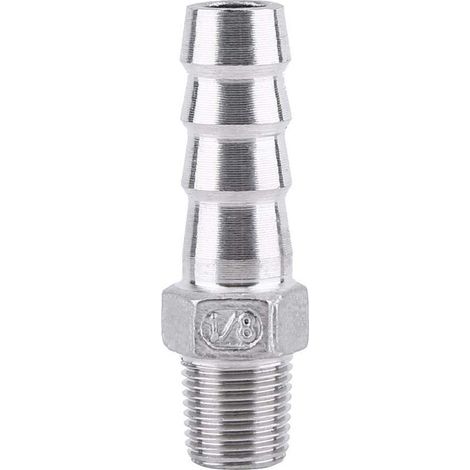 Raccord de tuyau, fil barbelé, adaptateur de tuyau DFE, acier inoxydable SS304, 1/8 po à 3/4 po (1/8 x 10 mm) (1/5)