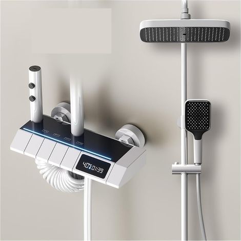 Ensemble de douche mitigeur thermostatique intelli Atmosphère LED ensemble de douche numérique salle de bains mélangeur chaud et froid système de douche thermostatique baignoire montage mural SPA plui (1/5)