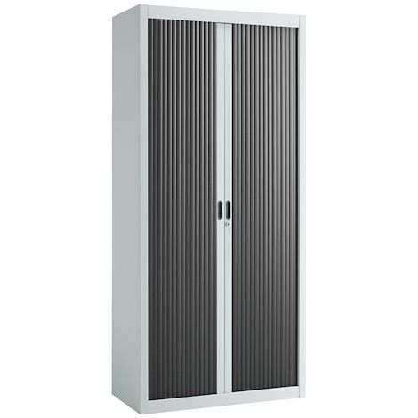 Armoire à rideaux démontables Economique 195 x 90 cm gris clair-noir - Maxiburo
