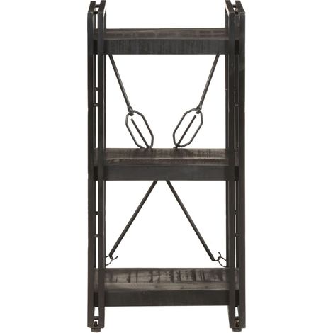 Bibliothèque Armoire à livres à 3 niveaux 40x30x80 cm Bois de manguier massif (1/5)