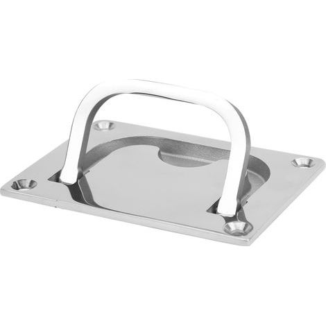 Maniglia di sollevamento per portello Ausla, maniglia a filo per ponte di barca in acciaio inossidabile di grado marino, maniglia pieghevole quadrata con finitura lucida a specchio, ideale per mobili  (1/5)