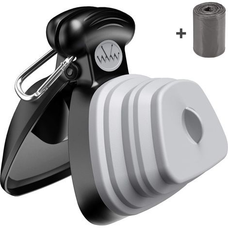 Pet Pooper Scooper, Portable Poop Scoop pour Chien Chat avec Distributeur de Sac, Portable Outil De Nettoyage de Pelles pour Animaux pour Maison ou Extérieur (1 Sac de Déchets en Rouleau Inclus) (1/5)