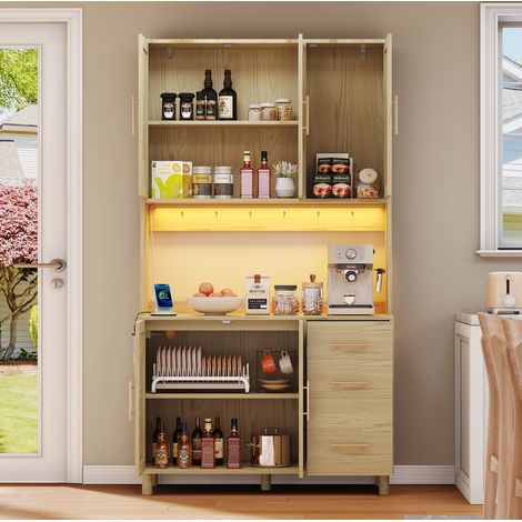mobile credenza 183cm LED USB app luce rattan naturale OKMYHOME (1/5)