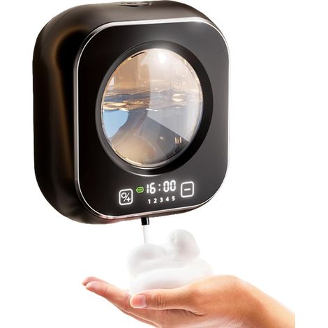 Distributeur Savon Mural Automatique 320 ML, Distributeur À Capteur Infrarouge avec Fenêtre Visuelle, 5 Vitesses Réglables, Rechargeable USB 1500 mAh, Étanche IPX5, Adapté À Cuisine Et Salle De Bain