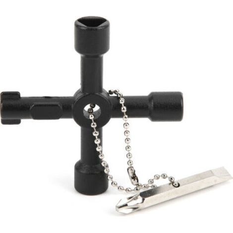 Clé multifonction, croix universelle, ascenseur, boîte électrique, compteur d'eau, outil de plombier (1/5)
