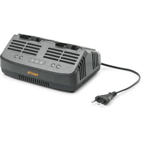 STIGA C 215 D Doppel-Ladegerät, 20 V, 2 A – Zwei Ladeschächte, Standardladegeschwindigkeit – Für STIGA 20 V-Akkus