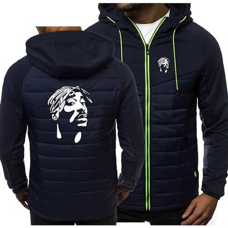 HARLSO VESTE À CAPUCHE POLAIRE ZIPPÉE POUR HOMME POUR 2PAC SPORTS COUPE-VENT SWEAT-SHIRT D'HIVER CHAUD ÉPAIS CARDIGAN AVEC CORDO