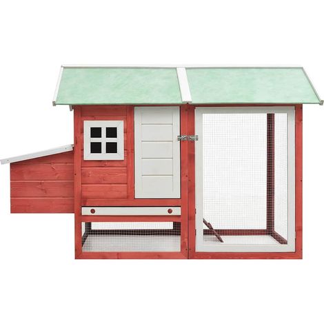 Maison Exclusive - Pollaio Rosso 170x81x110 cm in Legno Massello di Pino e Abete