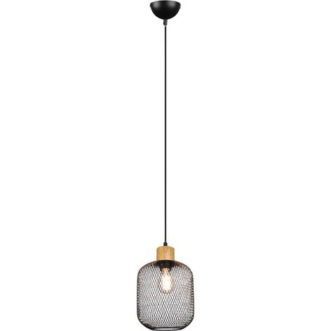 Suspensión Calimero 1xE27 Malla Metálica Negra Ø18 cm Trio Iluminación (1/4)