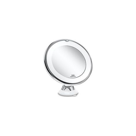 Miroir de maquillage avec éclairage LED intégré, miroir de maquillage rond avec grossissement x10. (1/5)