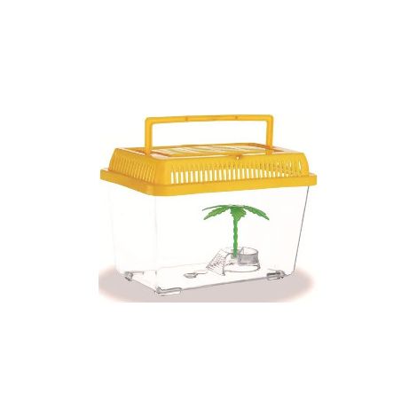 TrAdE Shop Traesio - Acquario Vaschetta Pesci Tartarughe Coperchio Maniglia Presa Aria 21x13.5x14 Cm -