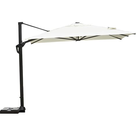 Ombrellone Quadrato 3x3 Metri Professionale Palo Laterale Antracite Tetto Ecrù per Giardino, Bar, Ristoranti (1/3)