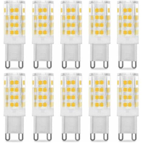 Lot de 10 ampoules LED G9, blanc chaud 3000K, 5W, équivalent à 40W halogènes, 420 lumens, non dimmables (1/5)