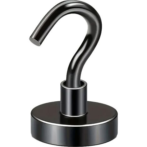 Magnetischer Hakenhalter 25 x 8 mm, starker schwarzer Magnet, Hunter, Tragkraft 22 kg