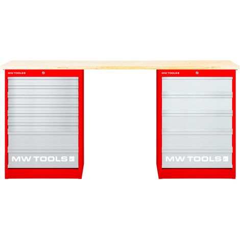 Établi modulaire Multiplex avec 2 armoires à tiroirs 5T & 8T 2000 mm MW Tools MOD20L58