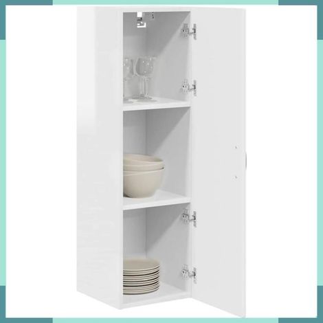 885459 Armoire de cuisine avec étagère Blanc brillant 30 x 31 x 100 cm (1/5)