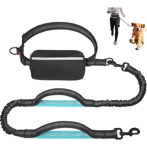 Laisse de jogging pour chien, 130 à 173 cm, sangle ventrale réglable, laisse de jogging pour chien avec sangle ventrale amovible, laisse de course pour chiens de taille moyenne et grande
