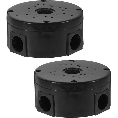 Boîte de Jonction de Sécurité Étanche 2 Pièces en Pp Noir Diamètre 10mm pour Extérieur, Cache-câble Multiperforé Grand Espace de Rangement pour Caméra (1/5)