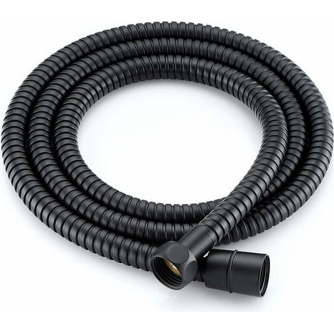 Ulisem Brauseschlauch Edelstahl Brauseschlauch 1,5 Meter Anti-Twist für Handbrause, Kopfbrause, Schwarz (1/5)