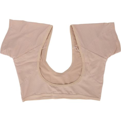 Underarm Sweat Vest, Pads for Women and Girls, Skin Color, Quick Drying, Reusable Breathable Mesh (M) (1/5)