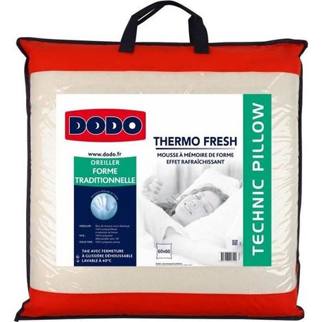Dodo – Oreiller mousse mémoire de forme 60x60 cm – Effet rafraîchissant – Garnissage viscoélastique 100% polyuréthane – Fabriqué en France (1/3)