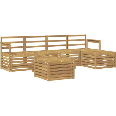 Set di divani da esterno 6 pcs Bianco 59 x 59 x 37 cm vidaXL